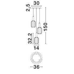 LUCES QUERISA LE45216 lampa wisząca z 3xE27 szklane klosze