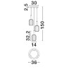 LUCES QUERISA LE45216 lampa wisząca z 3xE27 szklane klosze