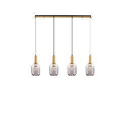 LUCES QUERISA LE45217 lampa wisząca z 4 kloszami złoto-szary