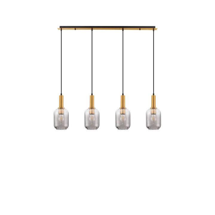 LUCES QUERISA LE45217 lampa wisząca z 4 kloszami złoto-szary