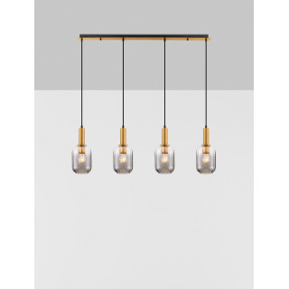 LUCES QUERISA LE45217 pendant lamp with 4 lampshades gold-gray