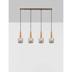 LUCES QUERISA LE45217 lampa wisząca z 4 kloszami złoto-szary