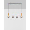 LUCES QUERISA LE45217 lampa wisząca z 4 kloszami złoto-szary