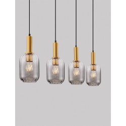 LUCES QUERISA LE45217 lampa wisząca z 4 kloszami złoto-szary