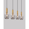 LUCES QUERISA LE45217 lampa wisząca z 4 kloszami złoto-szary