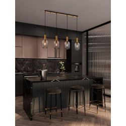 LUCES QUERISA LE45217 lampa wisząca z 4 kloszami złoto-szary