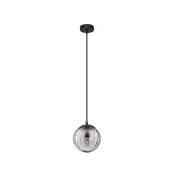 LUCES CELONDA LE45218 lampa wisząca E27 czarna szklany klosz