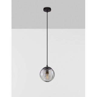 LUCES CELONDA LE45218 lampa wisząca E27 czarna szklany klosz