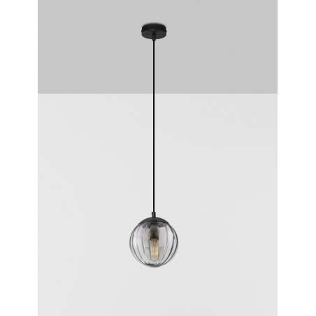LUCES CELONDA LE45218 pendant lamp E27 black glass shade LUCES CELONDA LE45218 pendant lamp E27 black glass shade