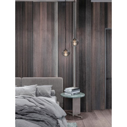 LUCES CELONDA LE45218 pendant lamp E27 black glass shade