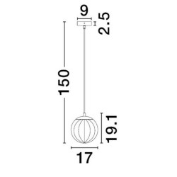 LUCES CELONDA LE45218 pendant lamp E27 black glass shade