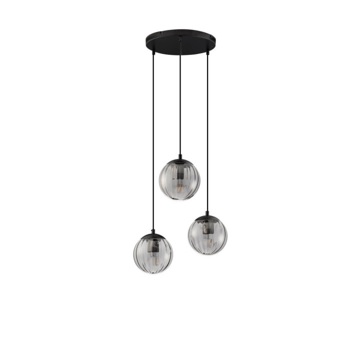 LUCES CELONDA LE45219 lampa wisząca 3xE27 kula czarna