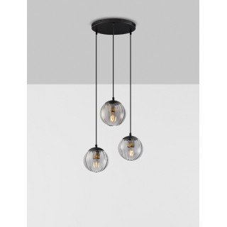 LUCES CELONDA LE45219 lampa wisząca 3xE27 kula czarna