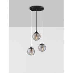 LUCES CELONDA LE45219 lampa wisząca 3xE27 kula czarna