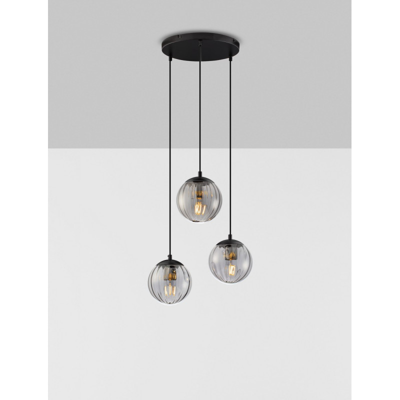 LUCES CELONDA LE45219 hanging lamp 3xE27 ball black