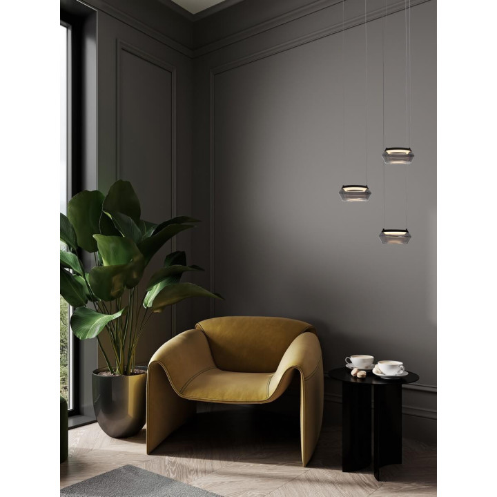 LUCES OVANIRA LE45194 nowoczesna czarna lampa wisząca LED 8W