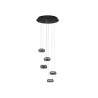 LUCES OVANIRA LE45196 hanging lamp black LED 3000K 5 lampshades