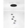 LUCES OVANIRA LE45196 hanging lamp black LED 3000K 5 lampshades