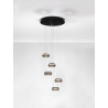 LUCES OVANIRA LE45196 hanging lamp black LED 3000K 5 lampshades