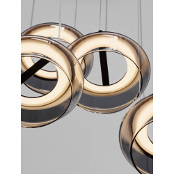 LUCES OVANIRA LE45196 hanging lamp black LED 3000K 5 lampshades