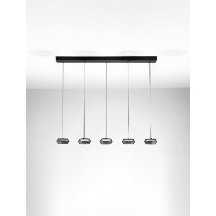 LUCES OVANIRA LE45197 LED pendant lamp 3000K black glass