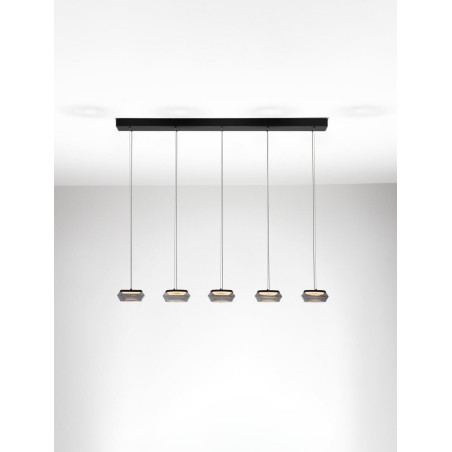 LUCES OVANIRA LE45197 lampa wisząca LED 3000K czarne szkło LUCES OVANIRA LE45197 lampa wisząca LED 3000K czarne szkło