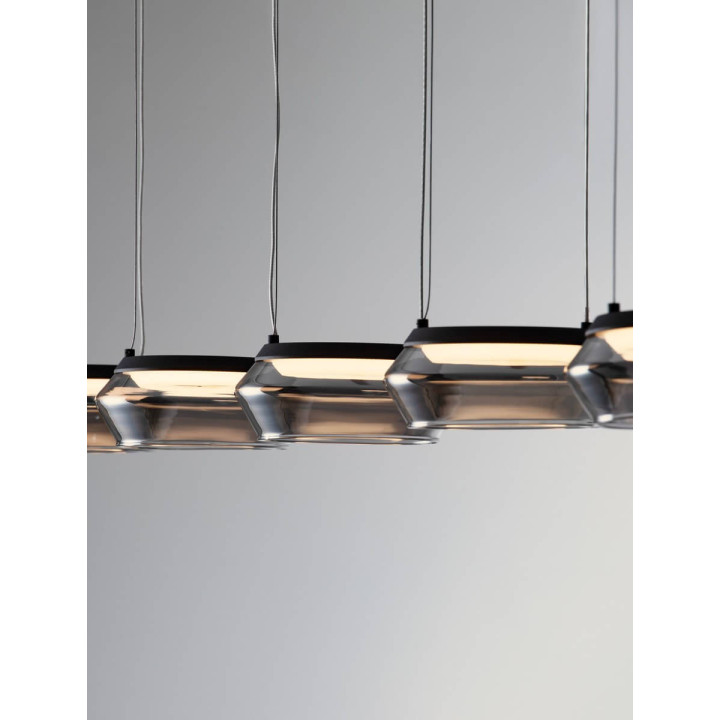 LUCES OVANIRA LE45197 LED pendant lamp 3000K black glass