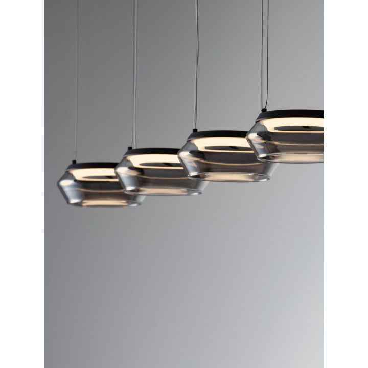 LUCES OVANIRA LE45197 LED pendant lamp 3000K black glass