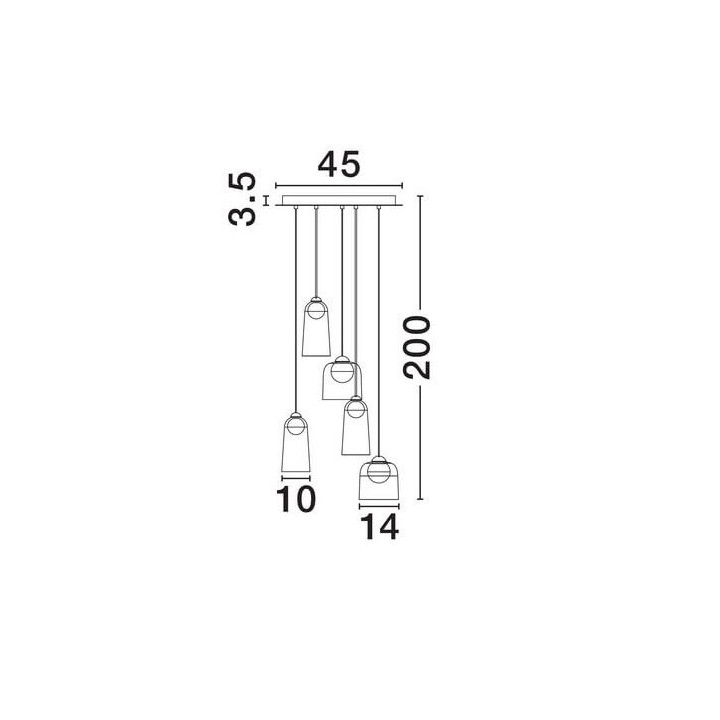 LUCES TAVENCO LE45214 lampa wisząca czarna LED 24W 3000K