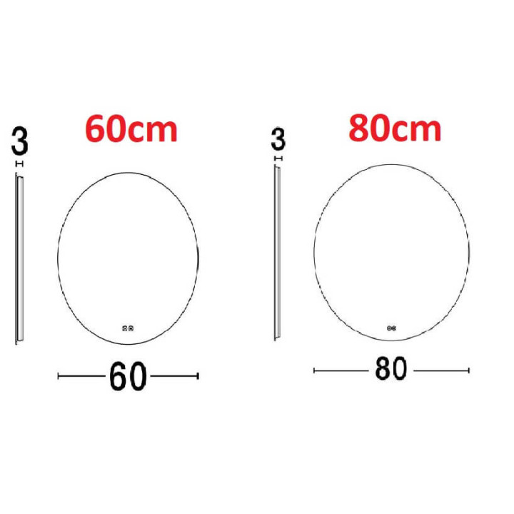LUCES DAB 9006012/3 lustro okrągłe łazienkowe LED 4000K IP44