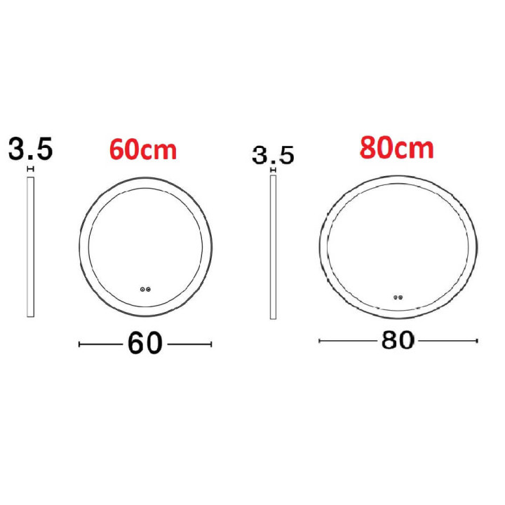 LUCES URAL 9006016/7 czarne lustro okrągłe LED 4000K IP44