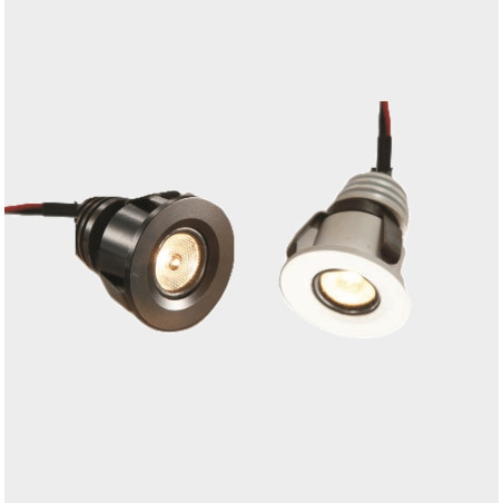 LED Spotlight 1W IP44 white, black 24mm warm white 3000K