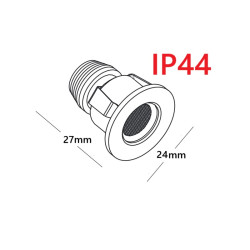 LED Spotlight 1W IP44 white, black 24mm warm white 3000K