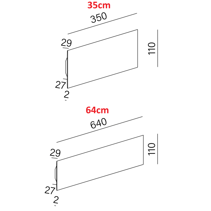 AQFORM Smart Panel LED kinkiet 26572/5 płaski 35cm, 64cm