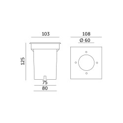 Kobi ENTRADA 1 stainless steel Exterior ground-light IP65 square