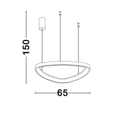 LUCES TAFI LE41479/81 LED pendant lamp 65cm white, brown
