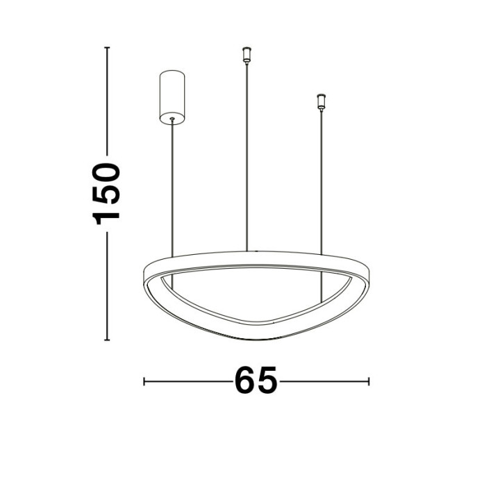 LUCES TAFI LE41479/81 LED pendant lamp 65cm white, brown