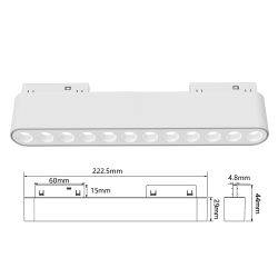 FIVETRACK DRACO do szyn 5mm biała, czarna LED 12W 3000-4000K