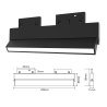 FIVETRACK ARIES SPOT lampa łamana do szyn 5mm biała, czarna
