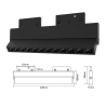 FIVETRACK GEMINI track 5mm white, black LED 7W