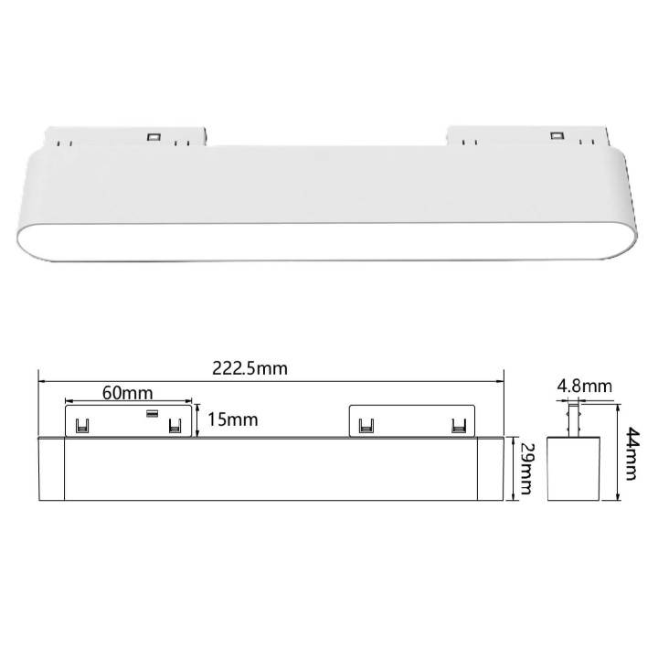 FIVETRACK CYGNUS track 5mm white, black LED 12W 3000K, 4000K