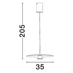 LUCES PERVIRO LE45437 lampa wisząca LED 3000K czarna smukła