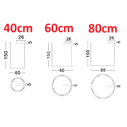 LUCES CARENSO LE45405/6/7 hanging lamp ring LED 3000K