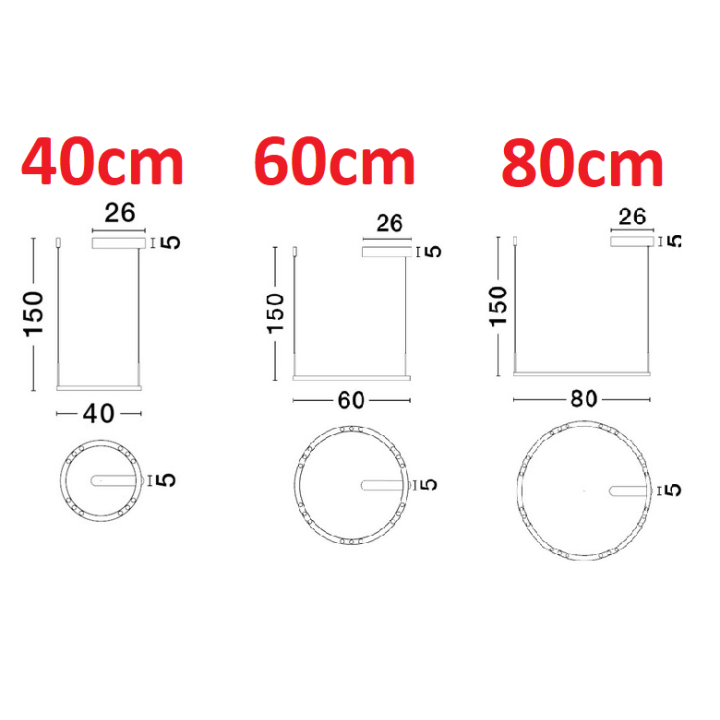 LUCES CARENSO LE45405/6/7 lampa wisząca pierścień LED 3000K