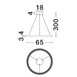 LUCES TARVANA LE45408/9 hanging lamp 65cm LED 3000K