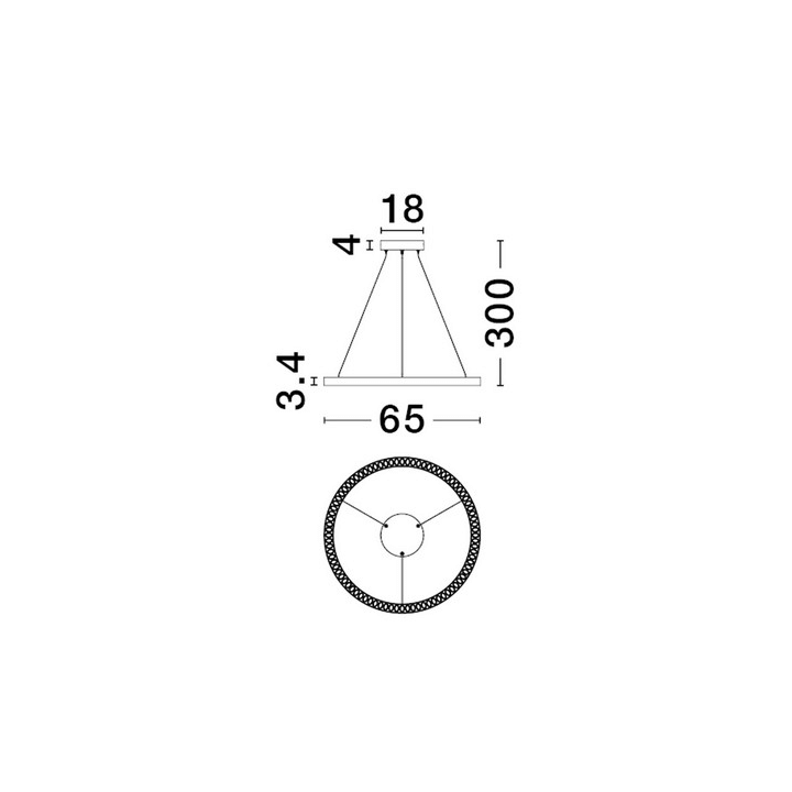 LUCES TARVANA LE45408/9 lampa wisząca 65cm LED 3000K