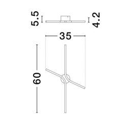 LUCES MALERTA LE45420/1 LED wall lamp 16W X-shaped