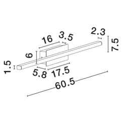 LUCES ZALENCIO LE45451 LED linear wall lamp 3200K 11W black