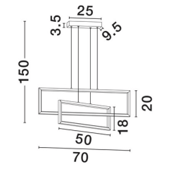 LUCES ANZELIO LE45474 LED pendant lamp 2 rectangular frames