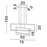 LUCES ANZELIO LE45474 LED pendant lamp 2 rectangular frames